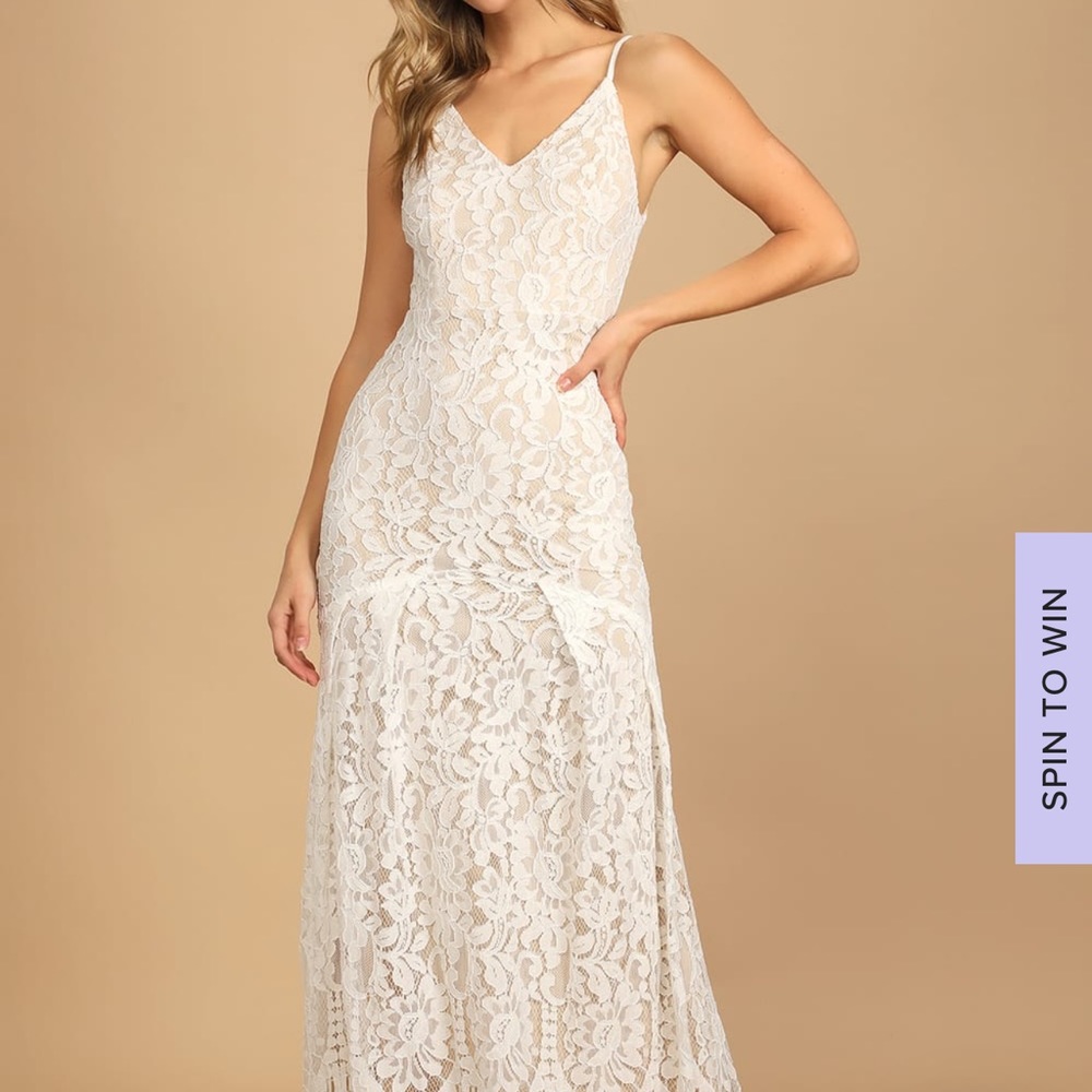 Flynn White Lace Maxi Dress - Picture 2 of 5